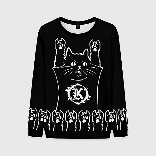 Мужской свитшот Кукрыниксы: рок кот / 3D-Черный – фото 1