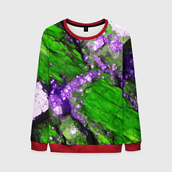 Свитшот мужской Фиолетовый минерал в зелёном камне, цвет: 3D-красный
