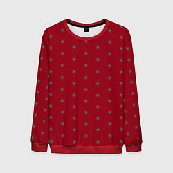 Мужской свитшот Голубые снежинки на рождественском красном