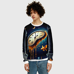 Свитшот мужской Течение времени - сюрреализм, цвет: 3D-белый — фото 2