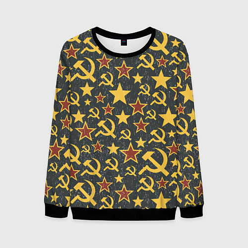 Мужской свитшот Серп и Молот - СССР / 3D-Черный – фото 1