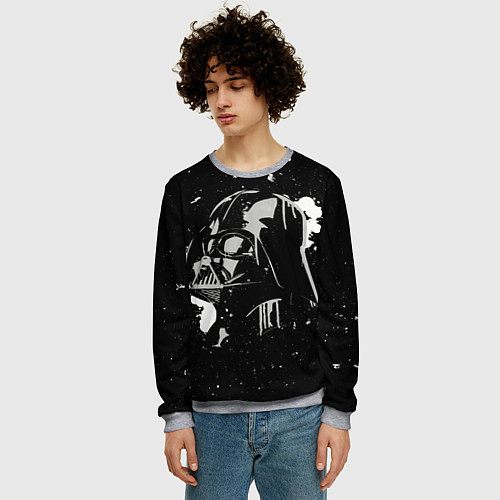 Мужской свитшот Дарт Вейдер в красках / 3D-Меланж – фото 3
