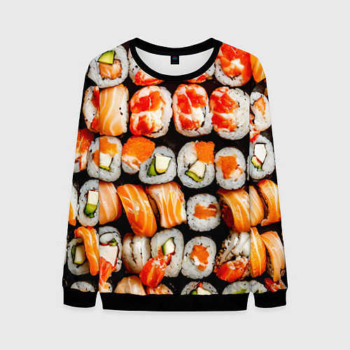 Мужской свитшот Большой сет роллов / 3D-Черный – фото 1