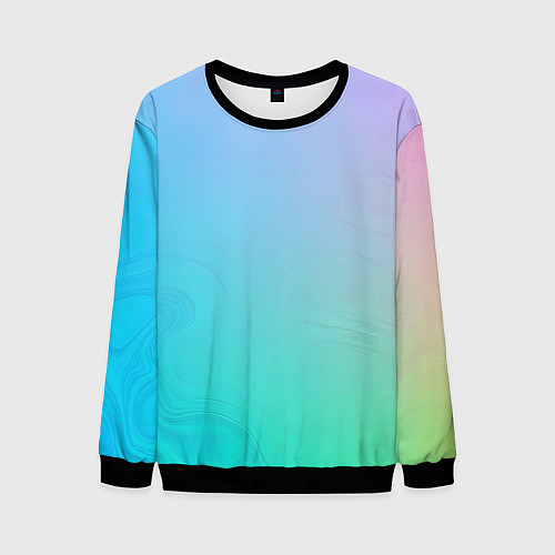 Мужской свитшот Градиент в голубых тонах / 3D-Черный – фото 1