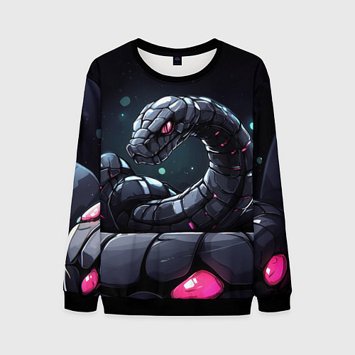 Мужской свитшот Cyber snake / 3D-Черный – фото 1