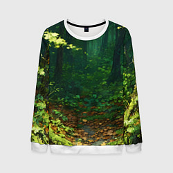 Свитшот мужской Зелёный летний лес, цвет: 3D-белый