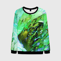 Свитшот мужской Зелёная абстракция, цвет: 3D-черный