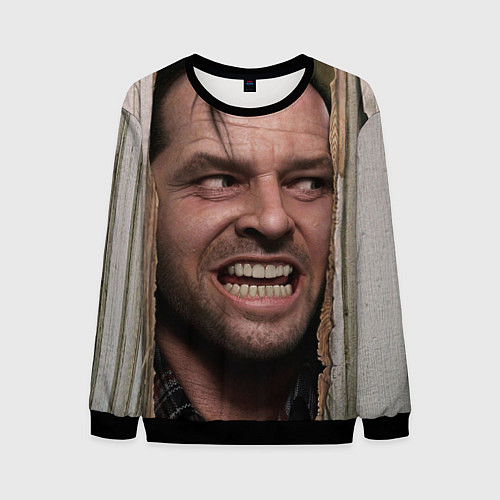 Мужской свитшот The shining - heres johnny / 3D-Черный – фото 1