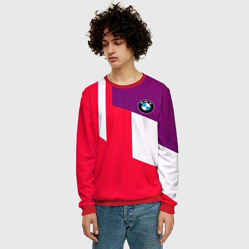 Мужской свитшот BMW geometry sport / 3D-Красный – фото 3