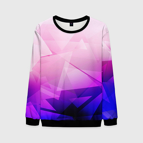 Мужской свитшот Неоновая геометрия осколки / 3D-Черный – фото 1
