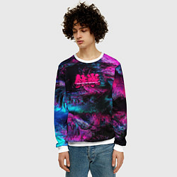 Свитшот мужской Tekken neon colors, цвет: 3D-белый — фото 2