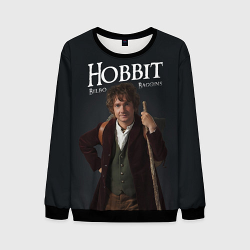 Мужской свитшот Бильбо Хоббит / 3D-Черный – фото 1
