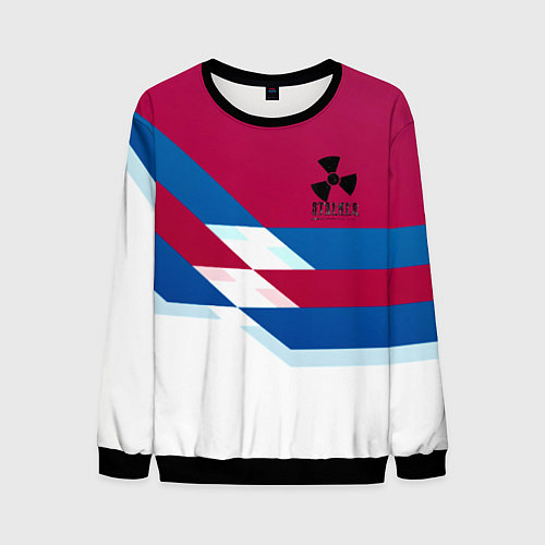 Мужской свитшот Stalker geometry / 3D-Черный – фото 1