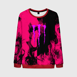 Свитшот мужской Monster energy fire pink, цвет: 3D-красный