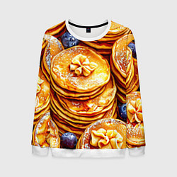 Свитшот мужской Блинчики, цвет: 3D-белый