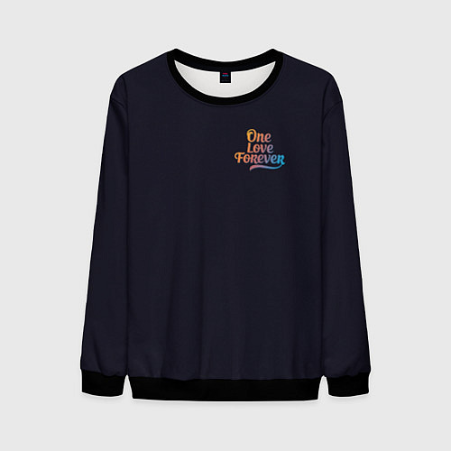 Мужской свитшот One love forever / 3D-Черный – фото 1