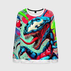Свитшот мужской Свирепый Веном - граффити, цвет: 3D-белый