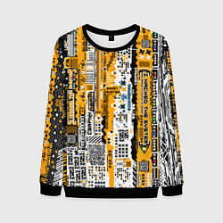 Мужской свитшот Cyberpunk pattern yellow