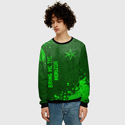 Свитшот мужской Bring Me the Horizon - green gradient вертикально, цвет: 3D-черный — фото 2