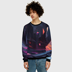 Свитшот мужской Абстрактный вихрь, цвет: 3D-черный — фото 2