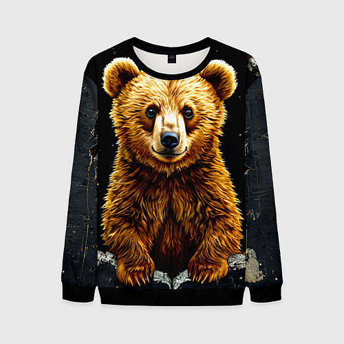 Мужской свитшот Медведь бурый / 3D-Черный – фото 1