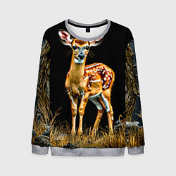Свитшот мужской Олень в ночи, цвет: 3D-меланж