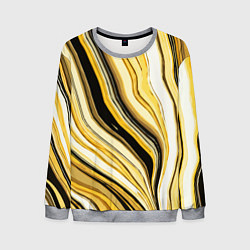 Мужской свитшот Волнистые вертикальные чёрно-жёлтые полосы