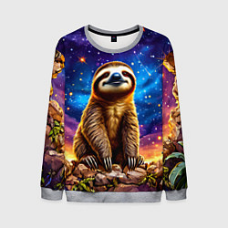 Свитшот мужской Ленивец и звездное небо, цвет: 3D-меланж