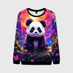 Мужской свитшот Панда и космическое небо