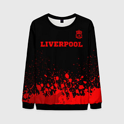 Свитшот мужской Liverpool - red gradient посередине, цвет: 3D-черный