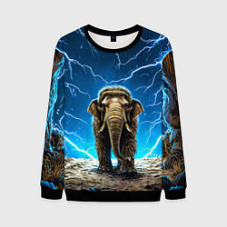 Мужской свитшот Мамонт и разряды молний