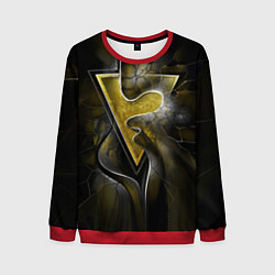 Мужской свитшот Золотой треугольник под стеклянной вуалью с волнам