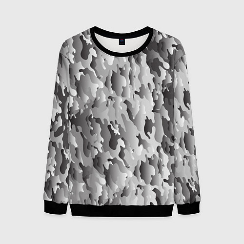 Мужской свитшот Монохромный камуфляж / 3D-Черный – фото 1