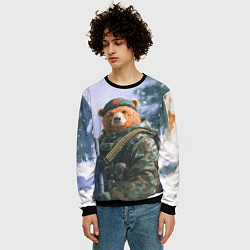 Свитшот мужской Русский солдат патриот, цвет: 3D-черный — фото 2