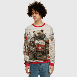 Свитшот мужской Русский медведь в пустом поле, цвет: 3D-красный — фото 2