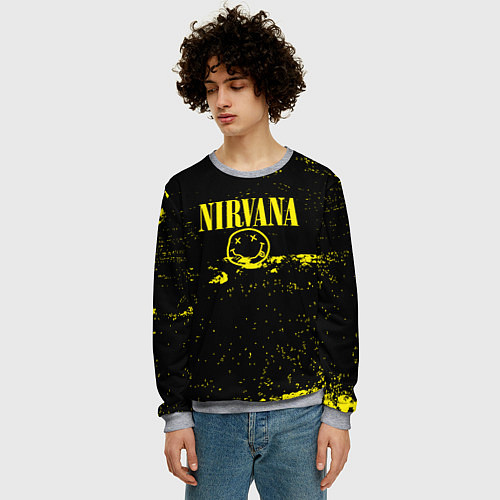 Мужской свитшот Нирвана шум / 3D-Меланж – фото 3