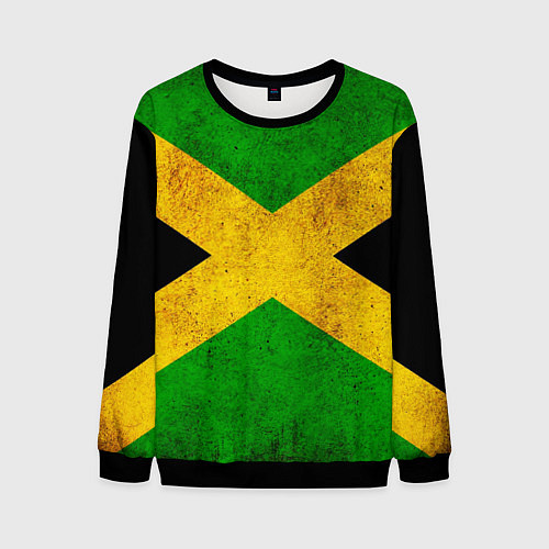 Мужской свитшот Jamaica flag / 3D-Черный – фото 1