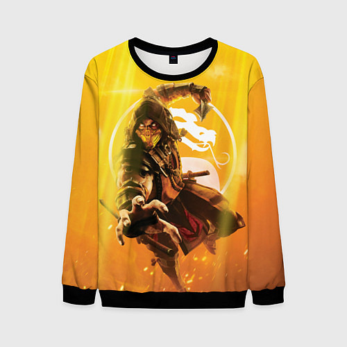 Мужской свитшот Скорпион - Mortal Kombat / 3D-Черный – фото 1