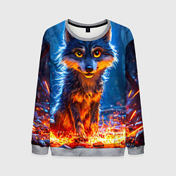 Свитшот мужской Волк искры под лапами, цвет: 3D-меланж