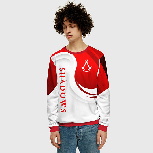 Мужской свитшот Assassins creed - shadows / 3D-Красный – фото 3