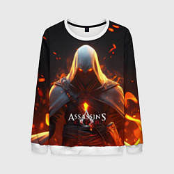 Свитшот мужской Assassins Creed fire, цвет: 3D-белый