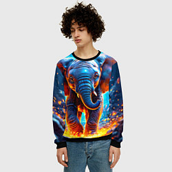 Свитшот мужской Слон и искры под ногами, цвет: 3D-черный — фото 2