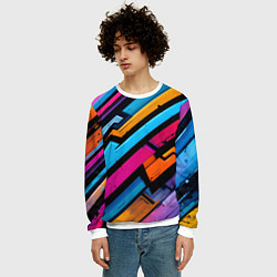 Свитшот мужской Абстракция с граффити, цвет: 3D-белый — фото 2