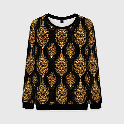 Мужской свитшот Тайский золотой орнамент / 3D-Черный – фото 1