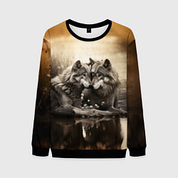 Мужской свитшот Любовь волка и волчицы