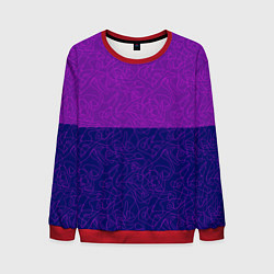 Мужской свитшот Фиолетовый синий узор с абстрактными линиями