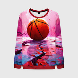 Мужской свитшот Баскетбольный мяч у розовой стены