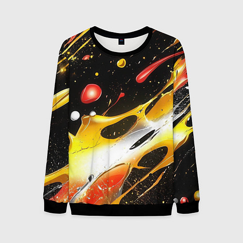 Мужской свитшот Текстура краска / 3D-Черный – фото 1