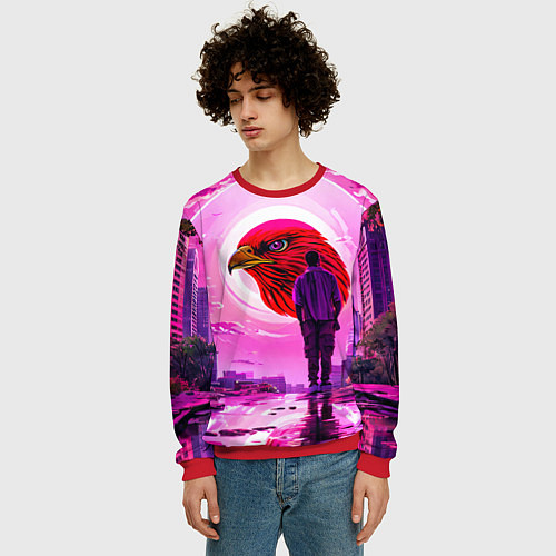 Мужской свитшот Город Атланта Хокс / 3D-Красный – фото 3