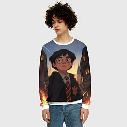 Свитшот мужской Загадочный Гарри Поттер, цвет: 3D-белый — фото 2